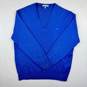 Armani Polo Vintage Blue V-Neck Knit Sweater XXL